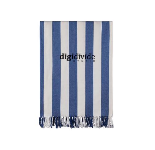 VINGA Ornos GRS recycled cotton hammam towel blue, white