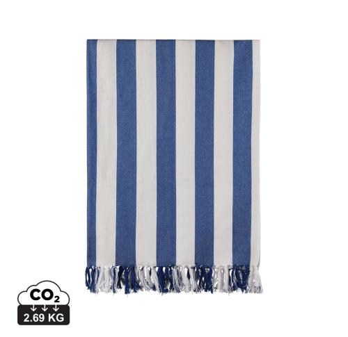 VINGA Ornos GRS recycled cotton hammam towel blue, white