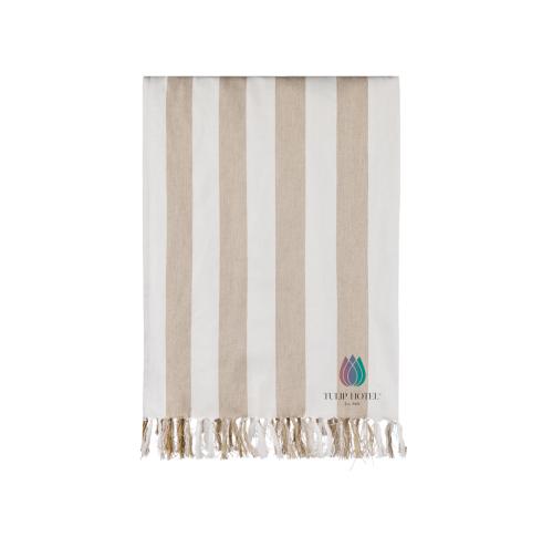 VINGA Ornos GRS recycled cotton hammam towel beige, white