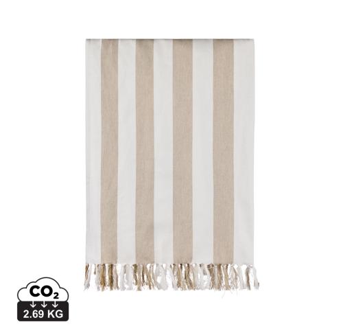 VINGA Ornos GRS recycled cotton hammam towel beige, white