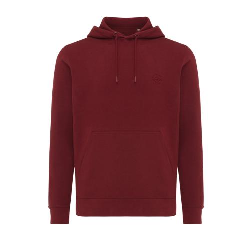 Iqoniq Rila lightweight recycled cotton hoodie burgundy