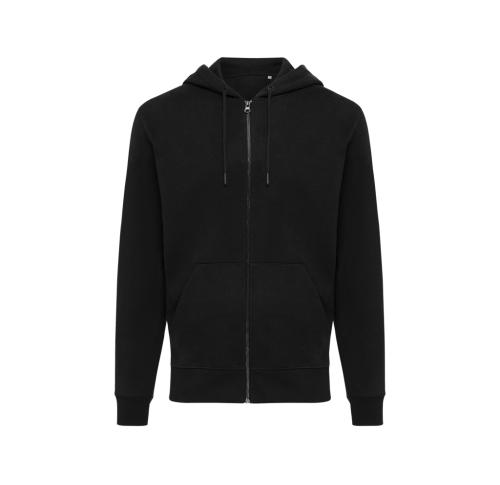 Iqoniq Abisko recycled cotton zip through hoodie black Customised Logo