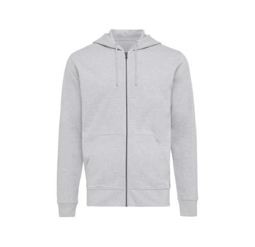 Iqoniq Abisko recycled cotton zip through hoodie heather grey