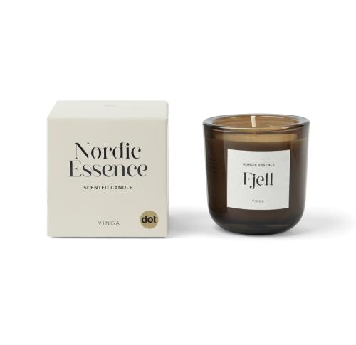 Branded Nordic essence scented candle small off white, dark brown