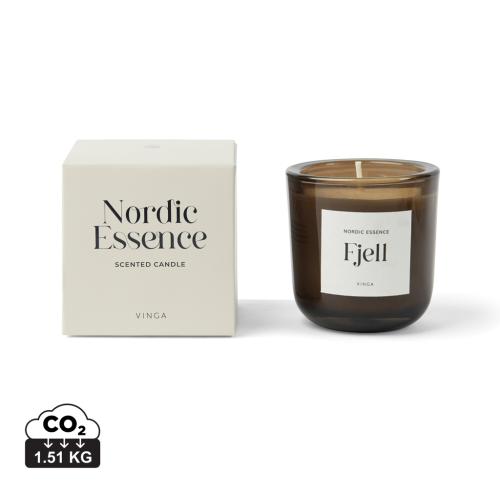 Branded Nordic essence scented candle small off white, dark brown