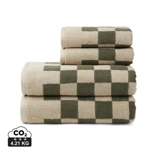 VINGA Elba OCS organic cotton towel, 4 pcs set green, beige