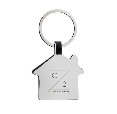 RCS recycled zinc alloy house keyring silver