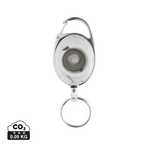 RCS recycled ABS roller clip keychain white