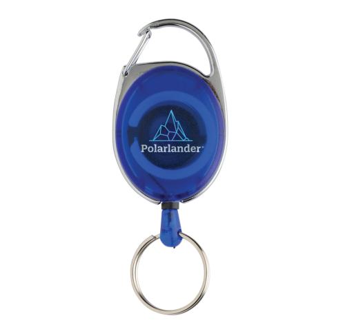 RCS recycled ABS roller clip keychain blue
