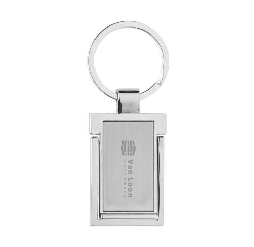 RSC recycled zinc alloy phone stand keychain silver