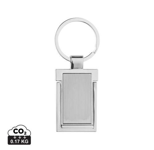 RSC recycled zinc alloy phone stand keychain silver