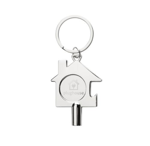 RCS recycled zinc alloy 3 in 1 keychain silver