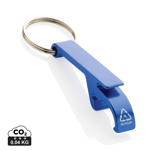 RCS recycled aluminum bottle and can opener blue