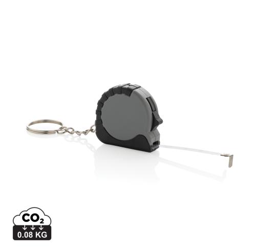 Promotional MeasureMate RCS reycled ABS 1 meter tape keychain grey