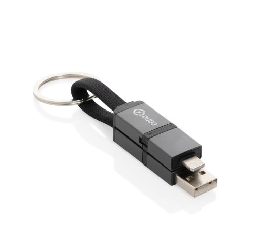 Terra recycled aluminum 4 in 1 60W fast charging cable grey
