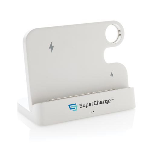 Joltz RCS recycled plastic dual 15W charger with iWatch slot white