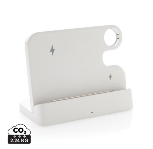 Joltz RCS recycled plastic dual 15W charger with iWatch slot white