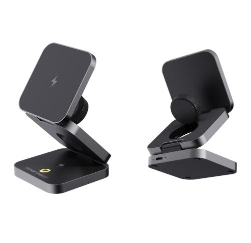 Terra RCS recycled aluminum foldable 3 in 1 15W charger grey