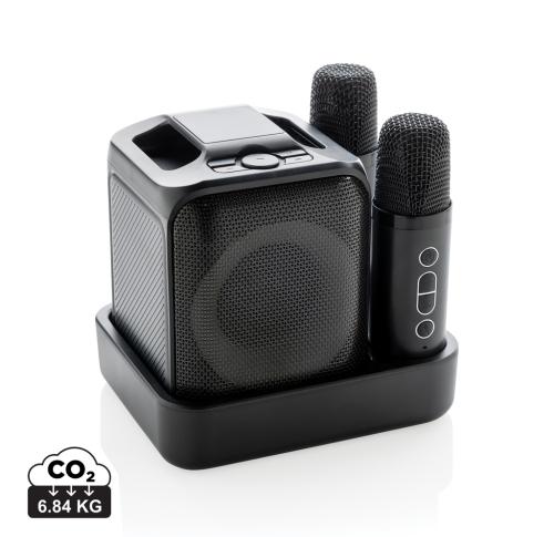 Singvibe RCS recycled plastic karaoke set with double mic black