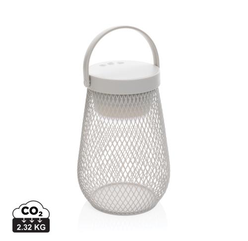 Promotional Aurora RCS recycled plastic USB re-chargeable table lamp grey