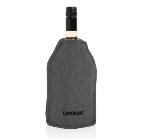 Branded Vino AWARE™ RPET wine cooler sleeve grey