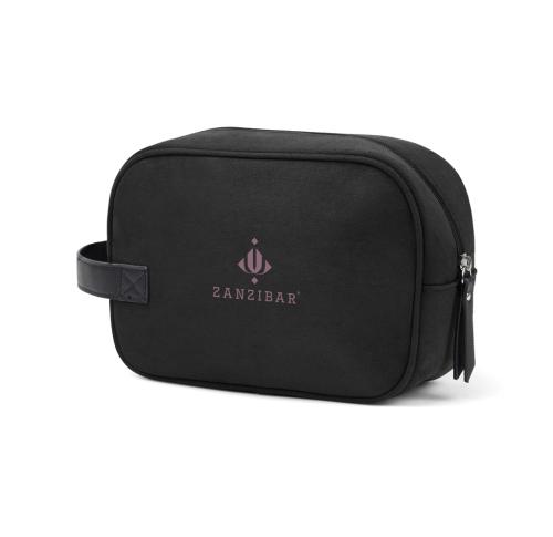 Custom VINGA Marlow RCS recycled polyester toiletry bag black