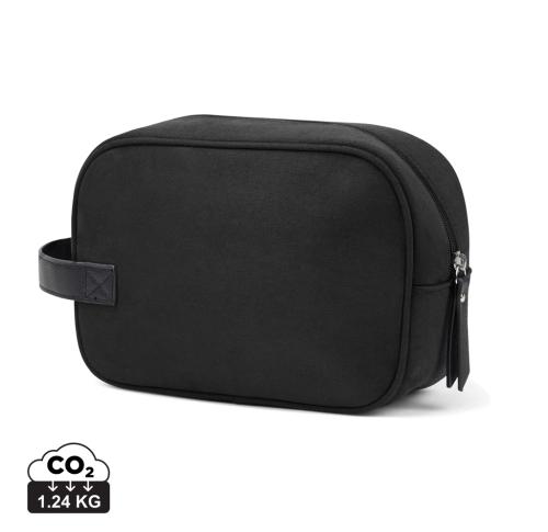 Custom VINGA Marlow RCS recycled polyester toiletry bag black