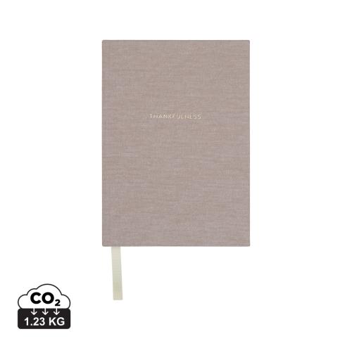 Branded VINGA Thankfulness GRS recycled paper journal beige