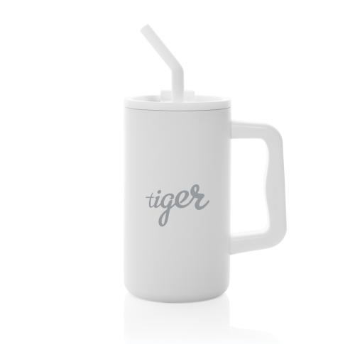 Cube RCS certified recycled steel mug 800ml white