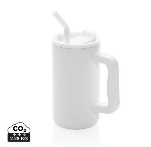 Cube RCS certified recycled steel mug 800ml white