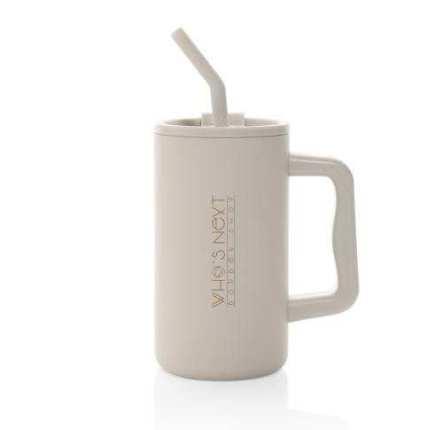 Cube RCS certified recycled steel mug 800ml beige