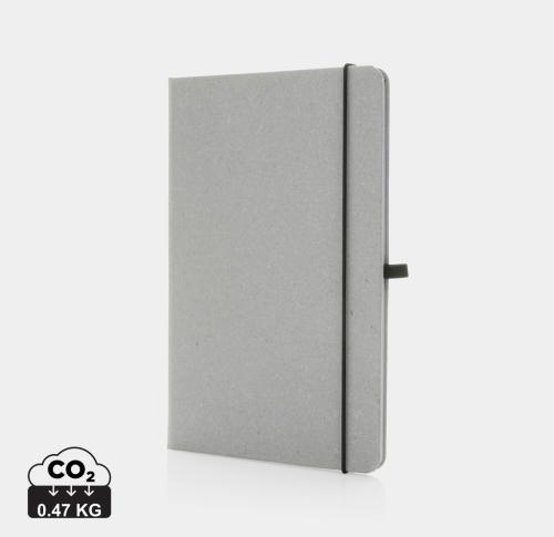 GRS Recycled leather hardcover notebook A5 light grey