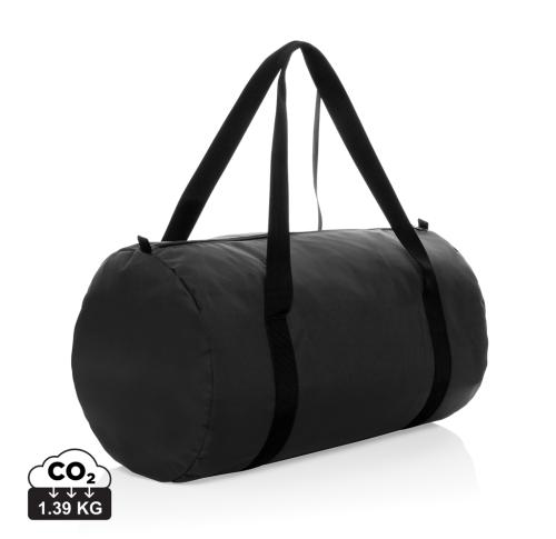 Printed Dillon AWARE™ RPET foldable sports bag black