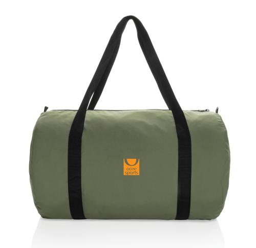 Branded Dillon AWARE™ RPET foldable sports bag green
