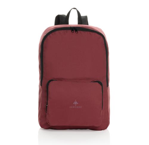 Printed Dillon AWARE™ RPET foldable classic backpack red