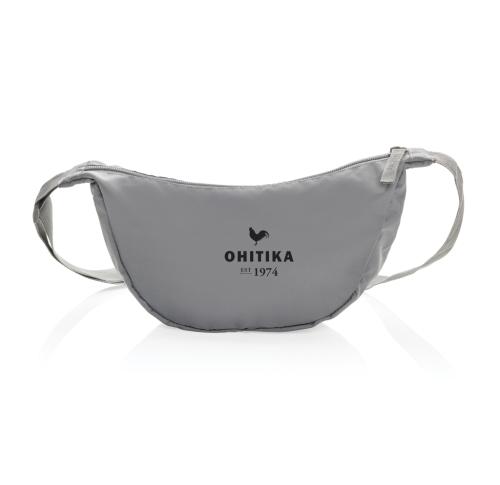 Crescent AWARE™ RPET half moon sling bag silver grey