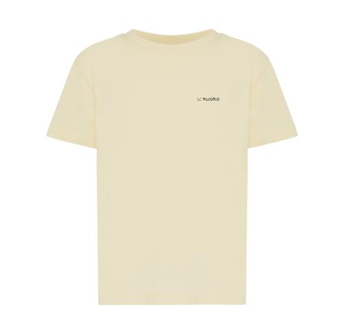 Iqoniq Koli kids lightweight recycled cotton t-shirt cream yellow