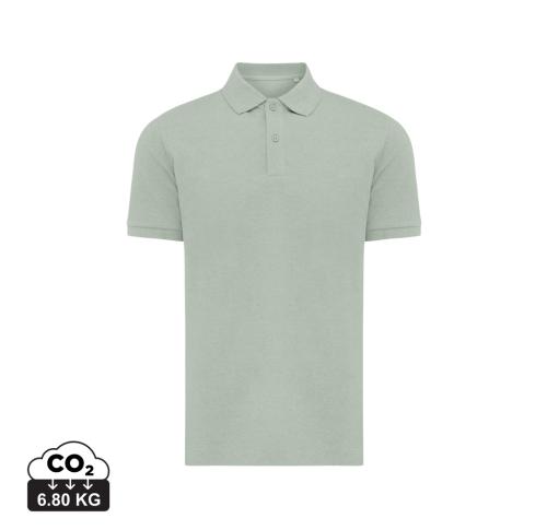 Iqoniq Yosemite recycled cotton pique polo iceberg green