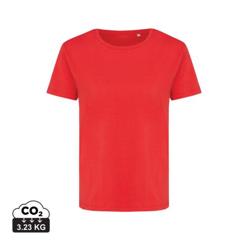 Iqoniq Yala women lightweight recycled cotton t-shirt luscious red
