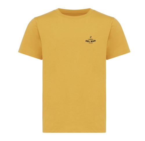 Iqoniq Koli kids lightweight recycled cotton t-shirt ochre yellow