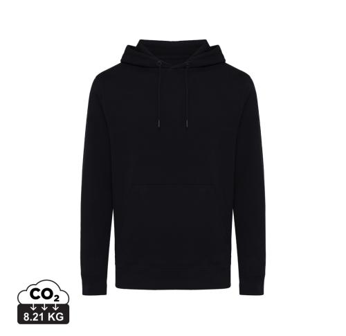 Branded Iqoniq Rila lightweight recycled cotton hoodie black