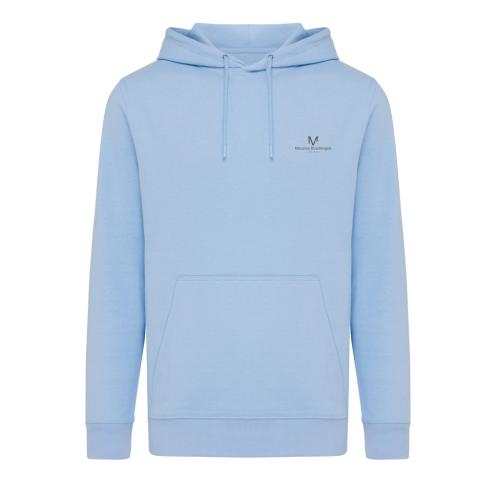 Iqoniq Rila lightweight recycled cotton hoodie sky blue