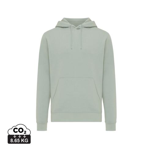 Promotional Iqoniq Rila lightweight recycled cotton hoodie iceberg green