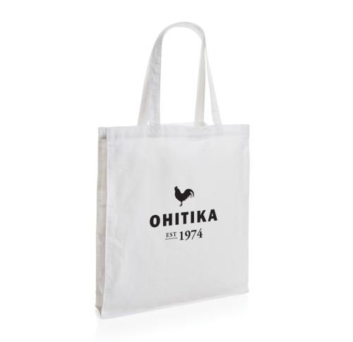 Branded Impact AWARE™ Recycled cotton tote w/bottom 145g white