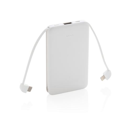 5.000 mAh Pocket Powerbank with integrated cables