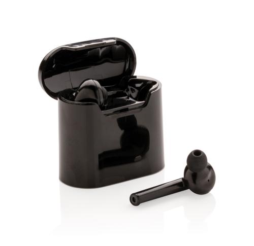 Promotional Liberty Wireless Earbuds In Charging Case - Black