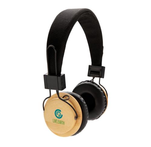 Custom Branded Bamboo Wireless Headphones