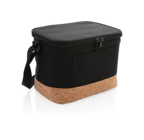 Branded Two Tone Cooler Bags With Cork Detail Black