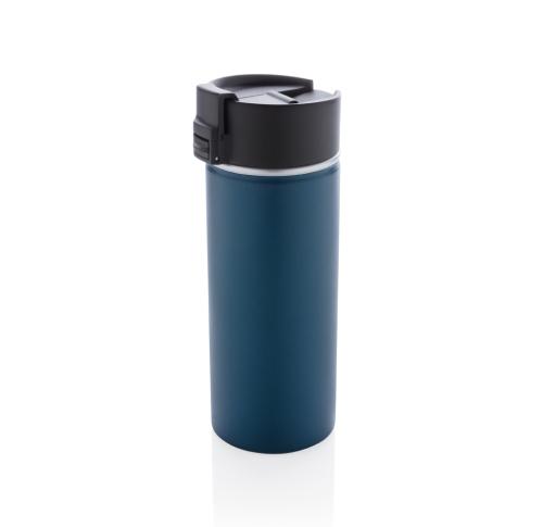 Branded Vacuum Coffee Mug With Ceramic Coating - Blue Bogota 