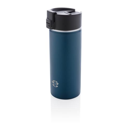 Branded Vacuum Coffee Mug With Ceramic Coating - Blue Bogota 